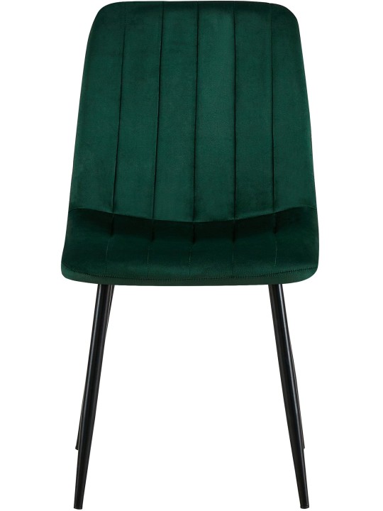 Lot de 4 chaises Dijon velours, vert