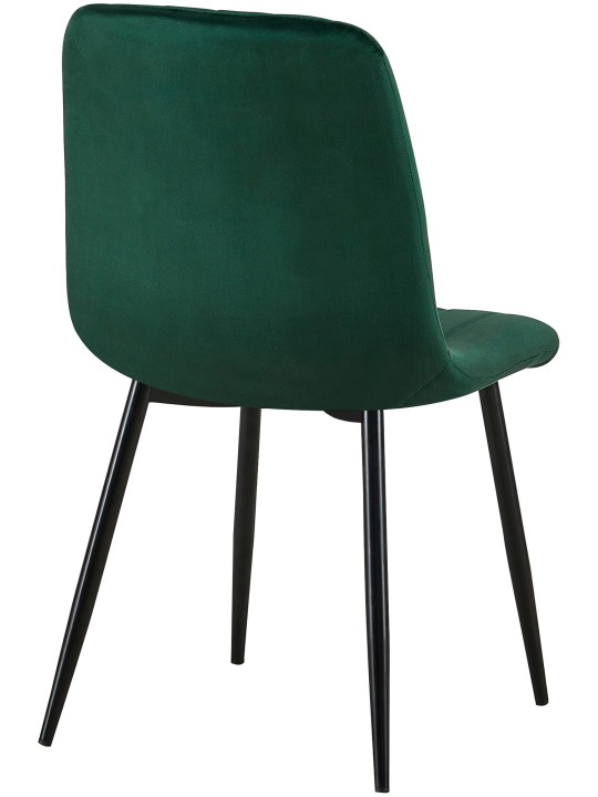 Lot de 4 chaises Dijon velours, vert