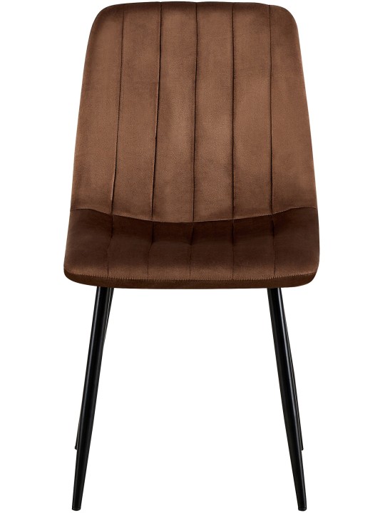 Suite de 4 chaises Dijon en velours, brun Suite de 4 chaises Dijon en velours, brun