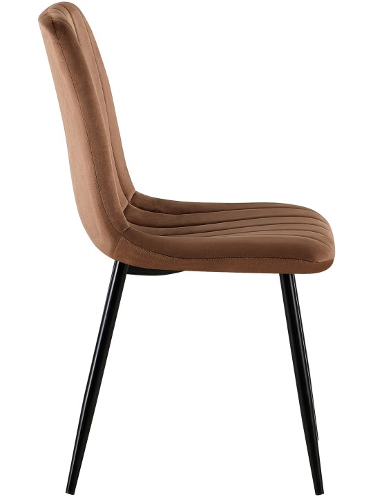 Suite de 4 chaises Dijon en velours, brun Suite de 4 chaises Dijon en velours, brun