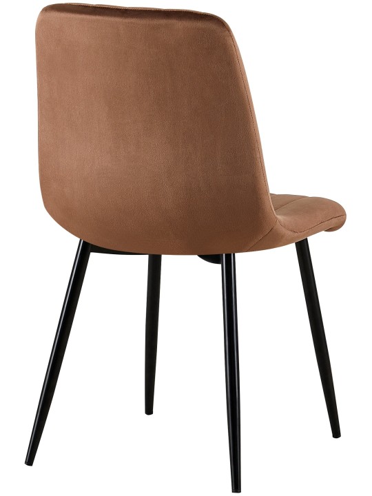 Suite de 4 chaises Dijon en velours, brun Suite de 4 chaises Dijon en velours, brun