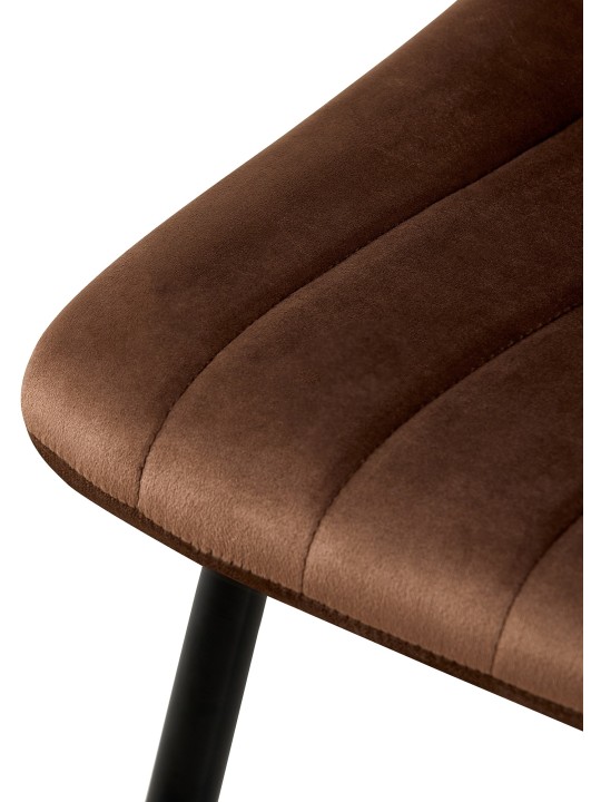 Suite de 4 chaises Dijon en velours, brun Suite de 4 chaises Dijon en velours, brun