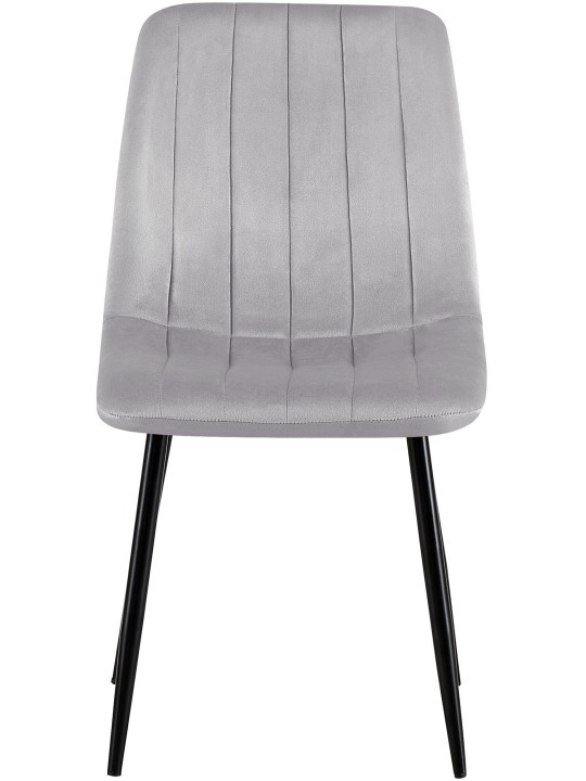 Lot de 4 chaises Dijon velours, gris