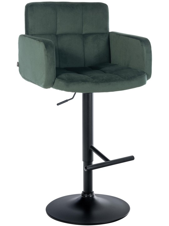 Tabouret de bar Los Angeles velours, vert foncé