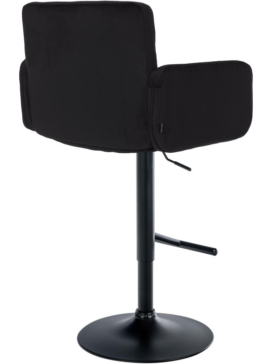 Tabouret de bar Los Angeles velours, noir