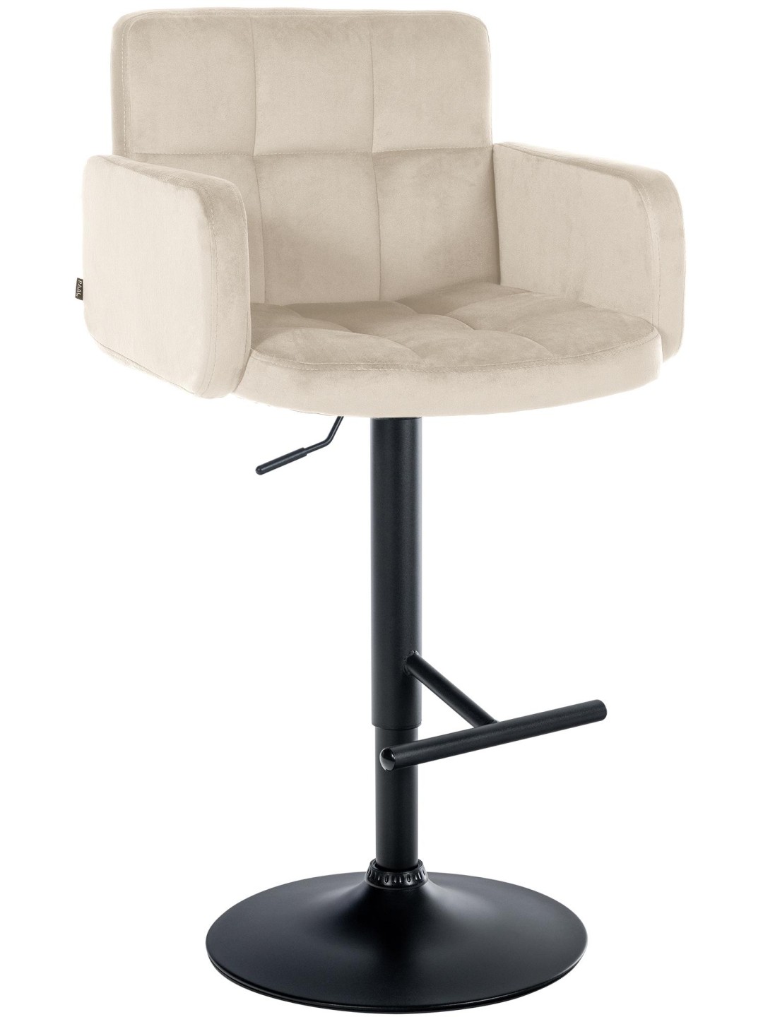 Tabouret de bar Los Angeles velours, crème