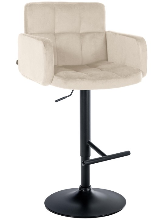 Tabouret de bar Los Angeles velours, crème