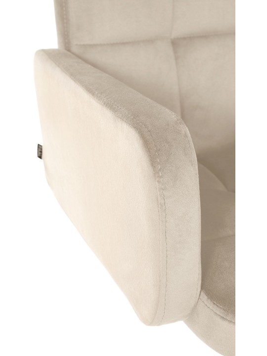 Tabouret de bar Los Angeles velours, crème