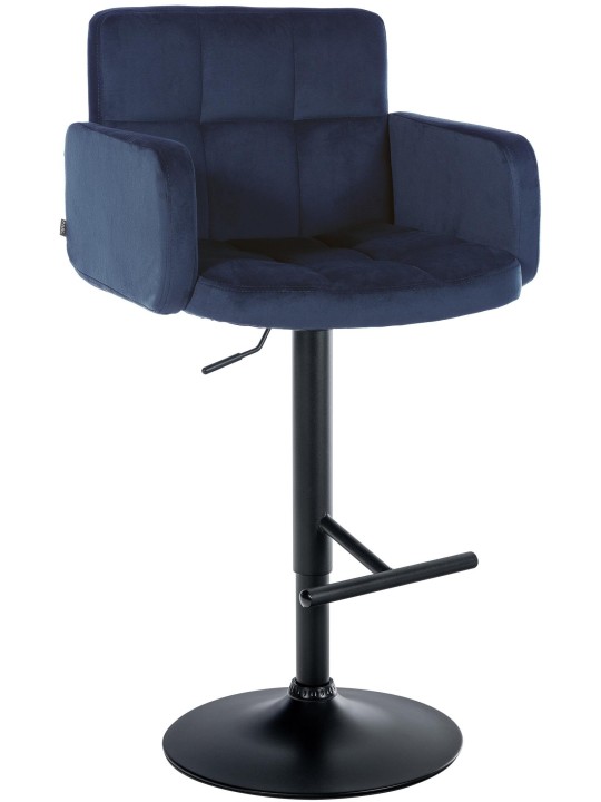 Tabouret de bar Los Angeles velours, bleu