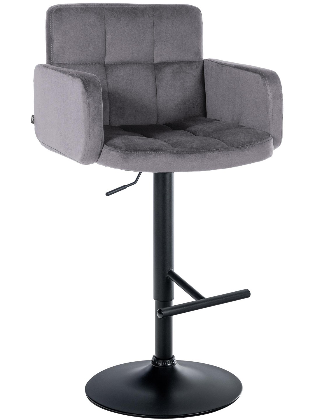 Tabouret de bar Los Angeles velours, gris foncé