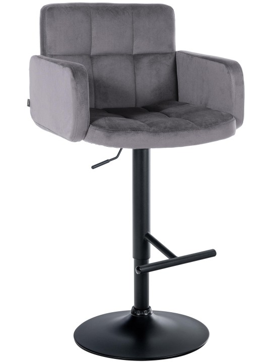 Tabouret de bar Los Angeles velours, gris foncé