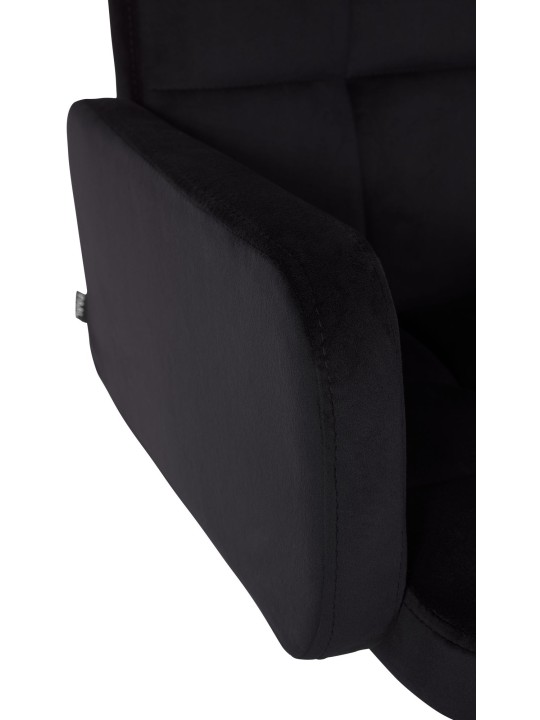 Tabouret de Bar Los Angeles Velours Chrome, noir