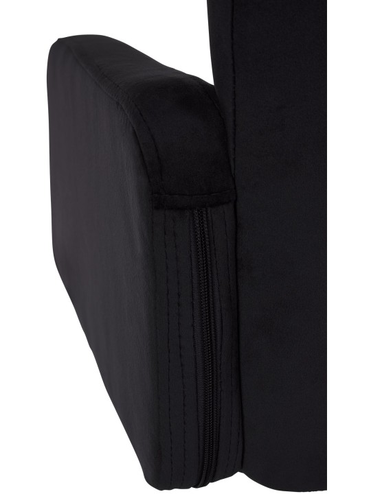 Tabouret de Bar Los Angeles Velours Chrome, noir