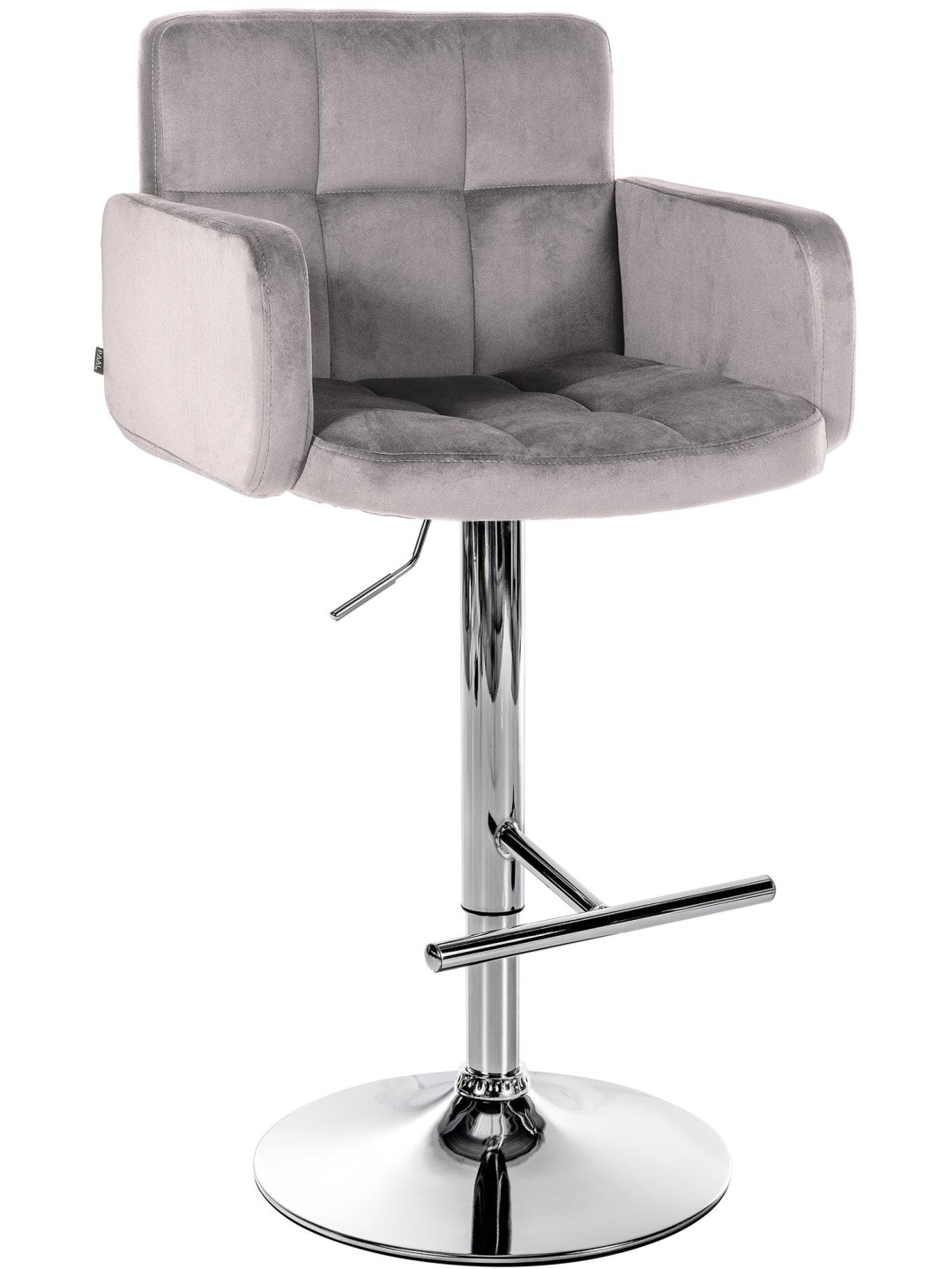 Tabouret de Bar Los Angeles Velours Chrome, gris