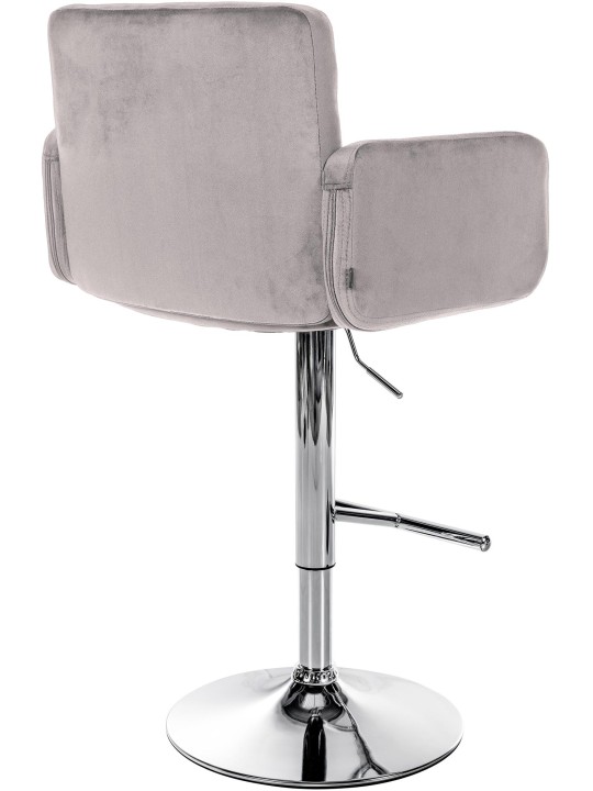 Tabouret de Bar Los Angeles Velours Chrome, gris Tabouret de Bar Los Angeles Velours Chrome, gris