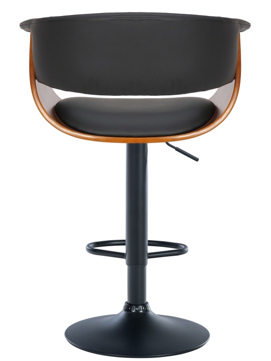 Lot de 2 tabourets de bar Vestal simili cuir, noyer/noir