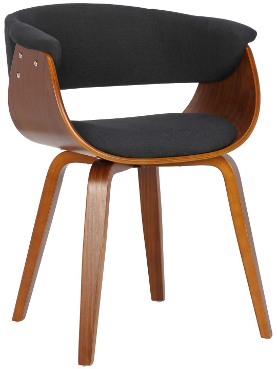 Lot de 2 chaises Bruce tissu, noyer/noir