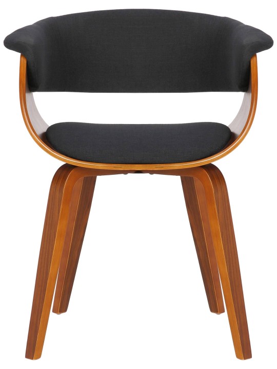 Lot de 2 chaises Bruce tissu, noyer/noir