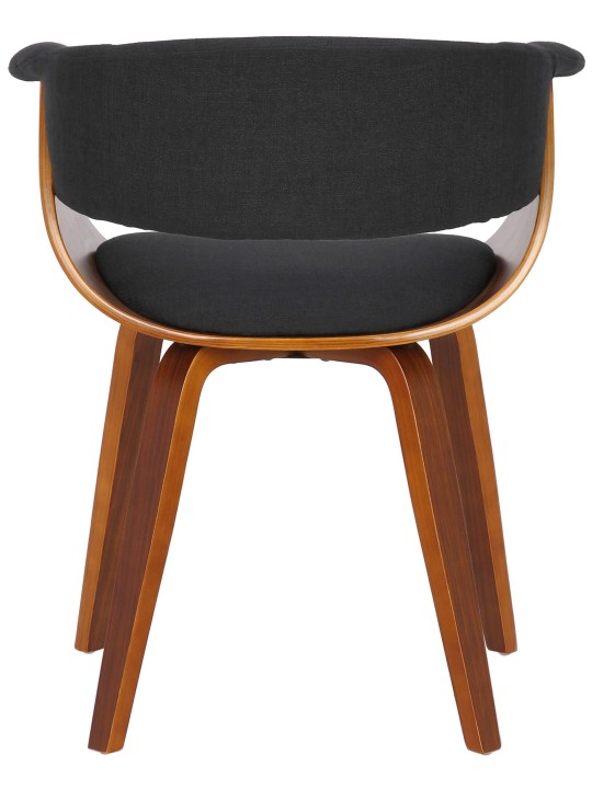 Lot de 2 chaises Bruce tissu, noyer/noir
