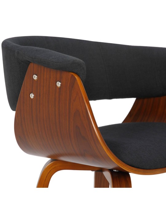 Lot de 2 chaises Bruce tissu, noyer/noir