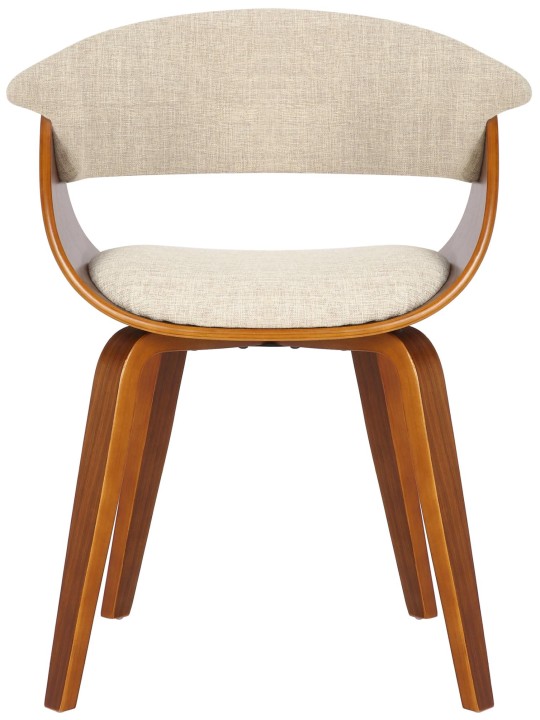 Lot de 2 chaises Bruce tissu, noyer/crème