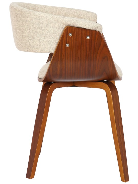 Lot de 2 chaises Bruce tissu, noyer/crème