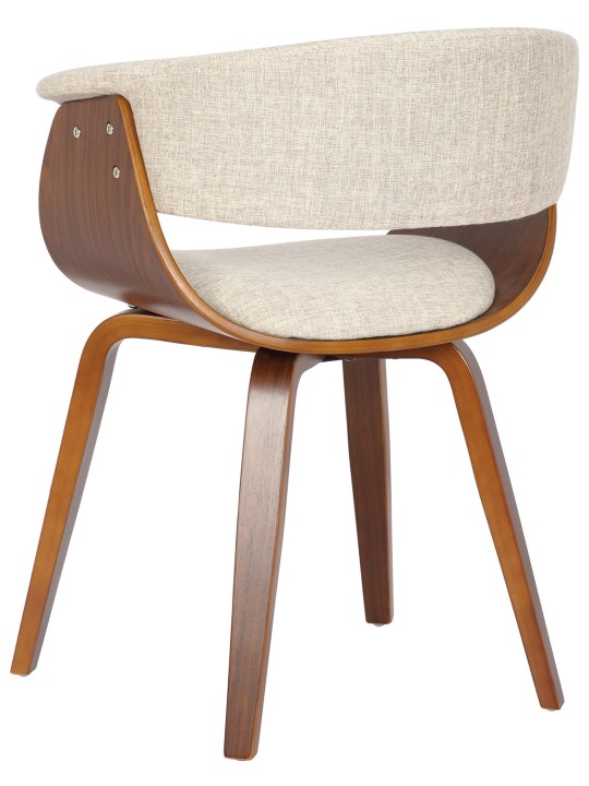 Lot de 2 chaises Bruce tissu, noyer/crème