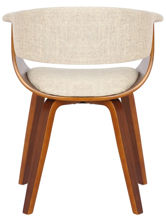 Lot de 2 chaises Bruce tissu, noyer/crème