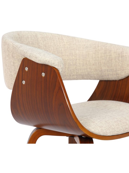 Lot de 2 chaises Bruce tissu, noyer/crème