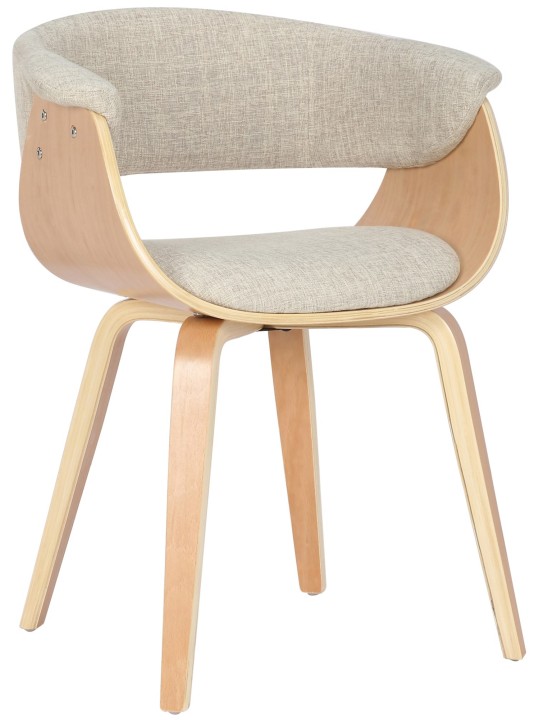 Lot de 2 chaises Bruce tissu, naturel/crème