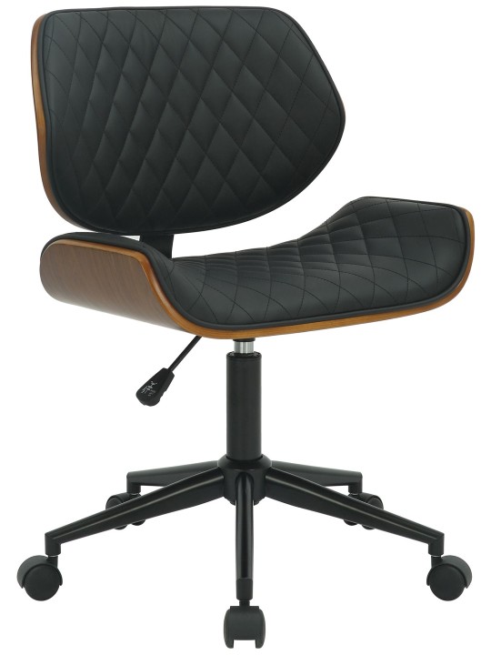 Chaise de bureau Harvest simili cuir, noyer/noir