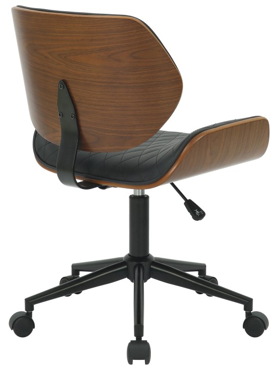 Chaise de bureau Harvest simili cuir, noyer/noir