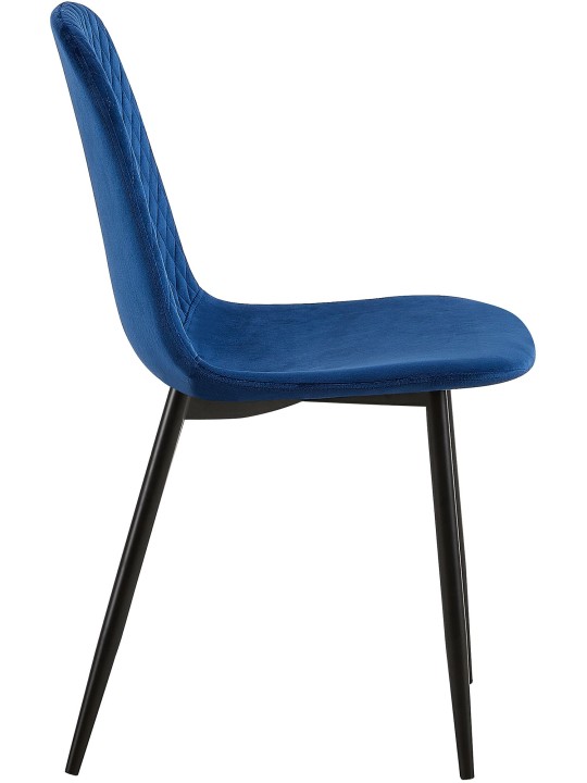 Chaise Giverny velours, bleu