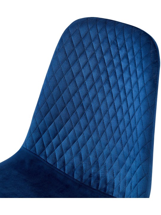 Chaise Giverny velours, bleu