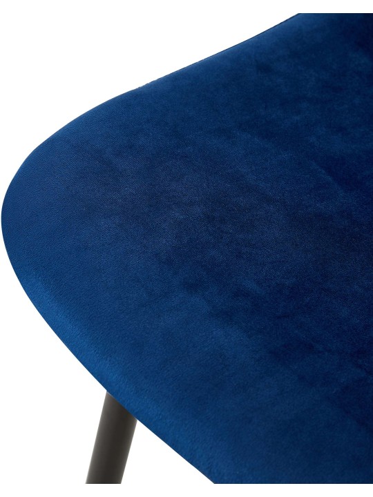 Chaise Giverny velours, bleu