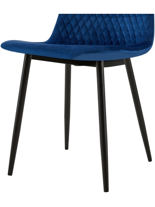 Chaise Giverny velours, bleu