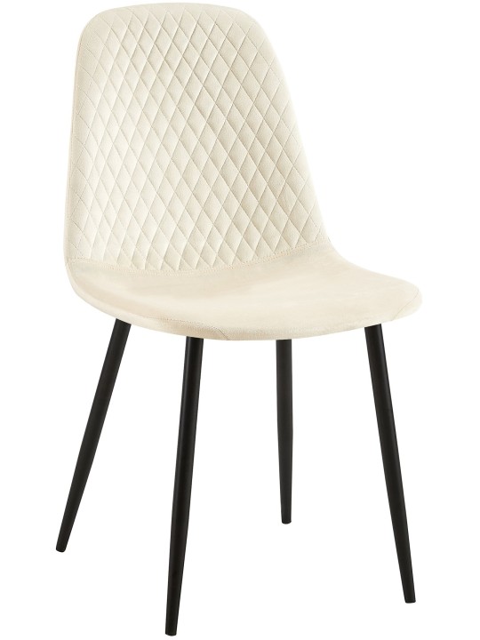 Chaise Giverny velours, crème