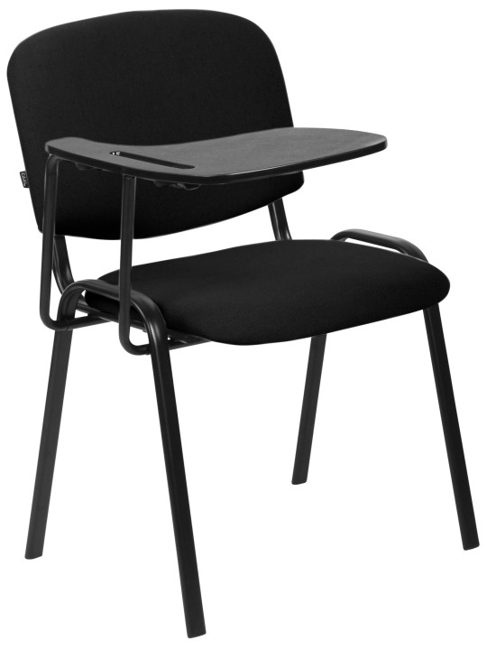 Chaise Ken XL avec table pliante en tissu, noir