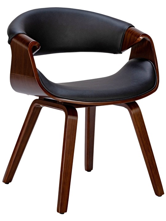 Chaise de salle à manger Foley simili cuir, noyer/noir Chaise de salle à manger Foley simili cuir, noyer/noir