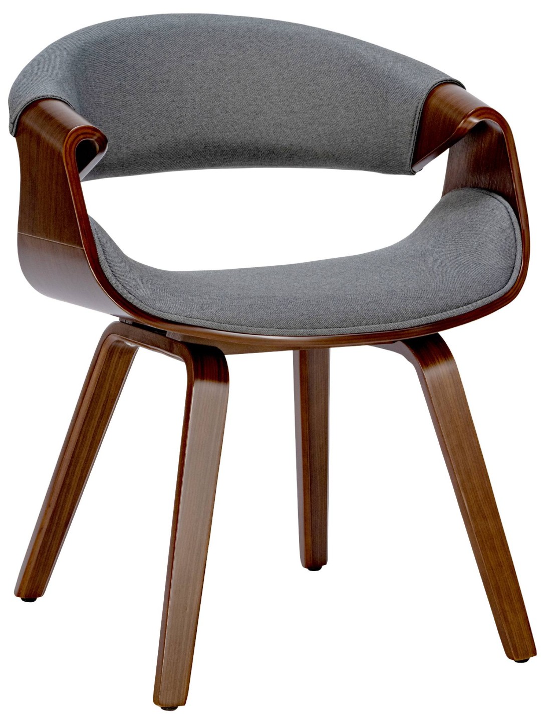 Chaise de salle à manger tissu Foley, noyer/gris