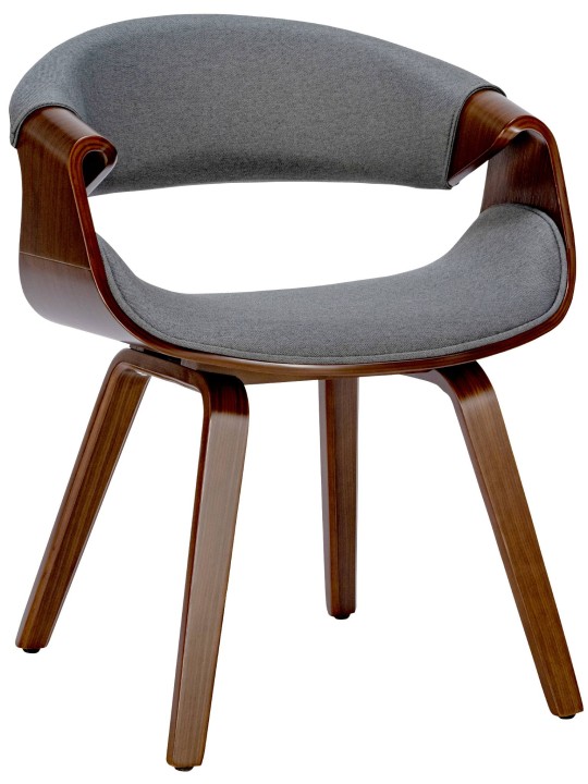 Chaise de salle à manger tissu Foley, noyer/gris Chaise de salle à manger tissu Foley, noyer/gris