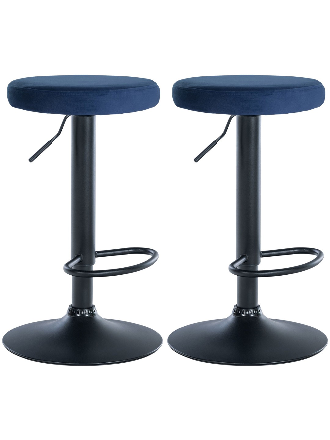 Lot de 2 tabourets de bar Velours Ponte, bleu