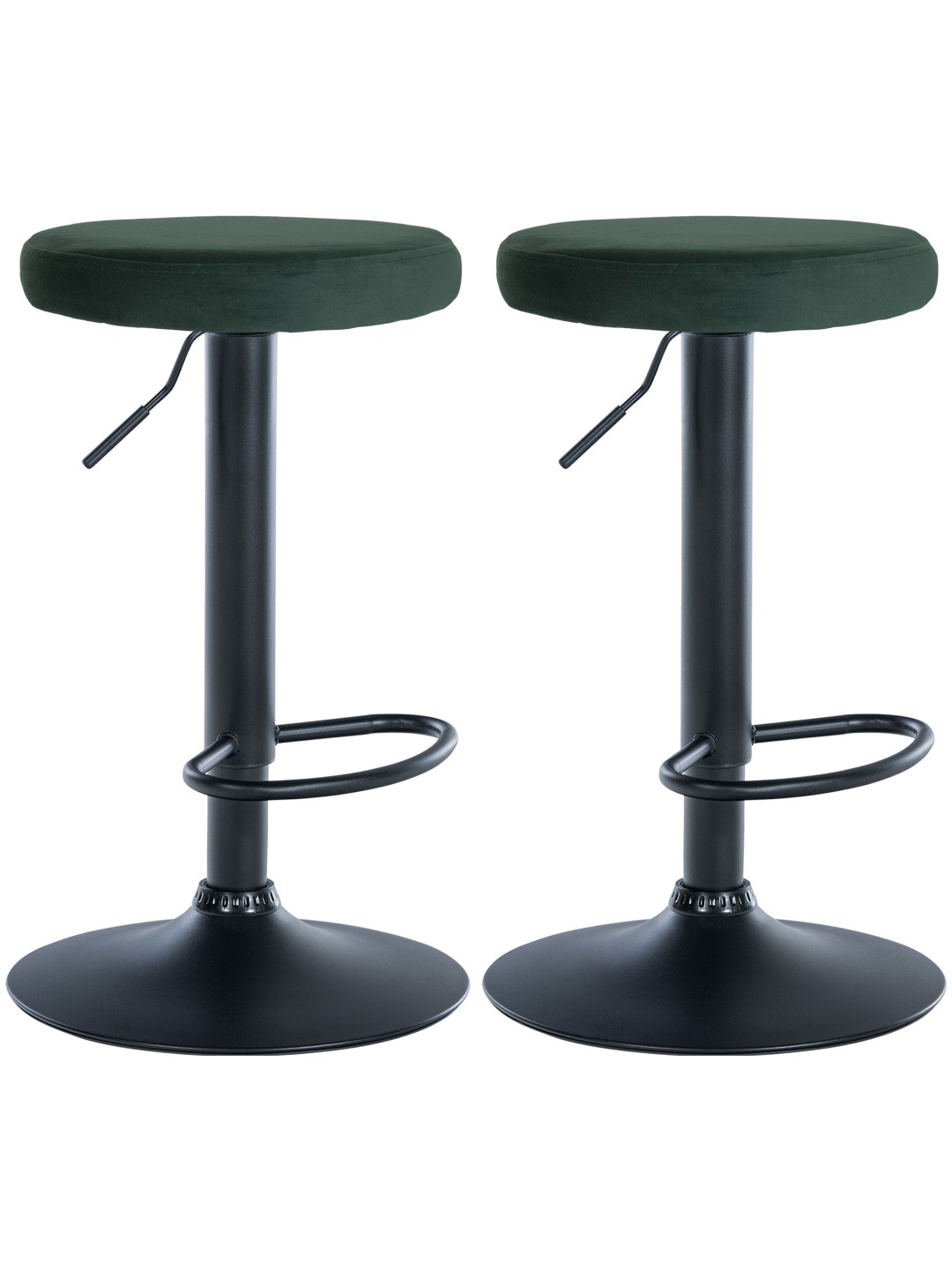 Lot de 2 tabourets de bar Velours Ponte, vert