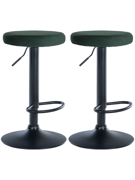 Lot de 2 tabourets de bar Velours Ponte, vert