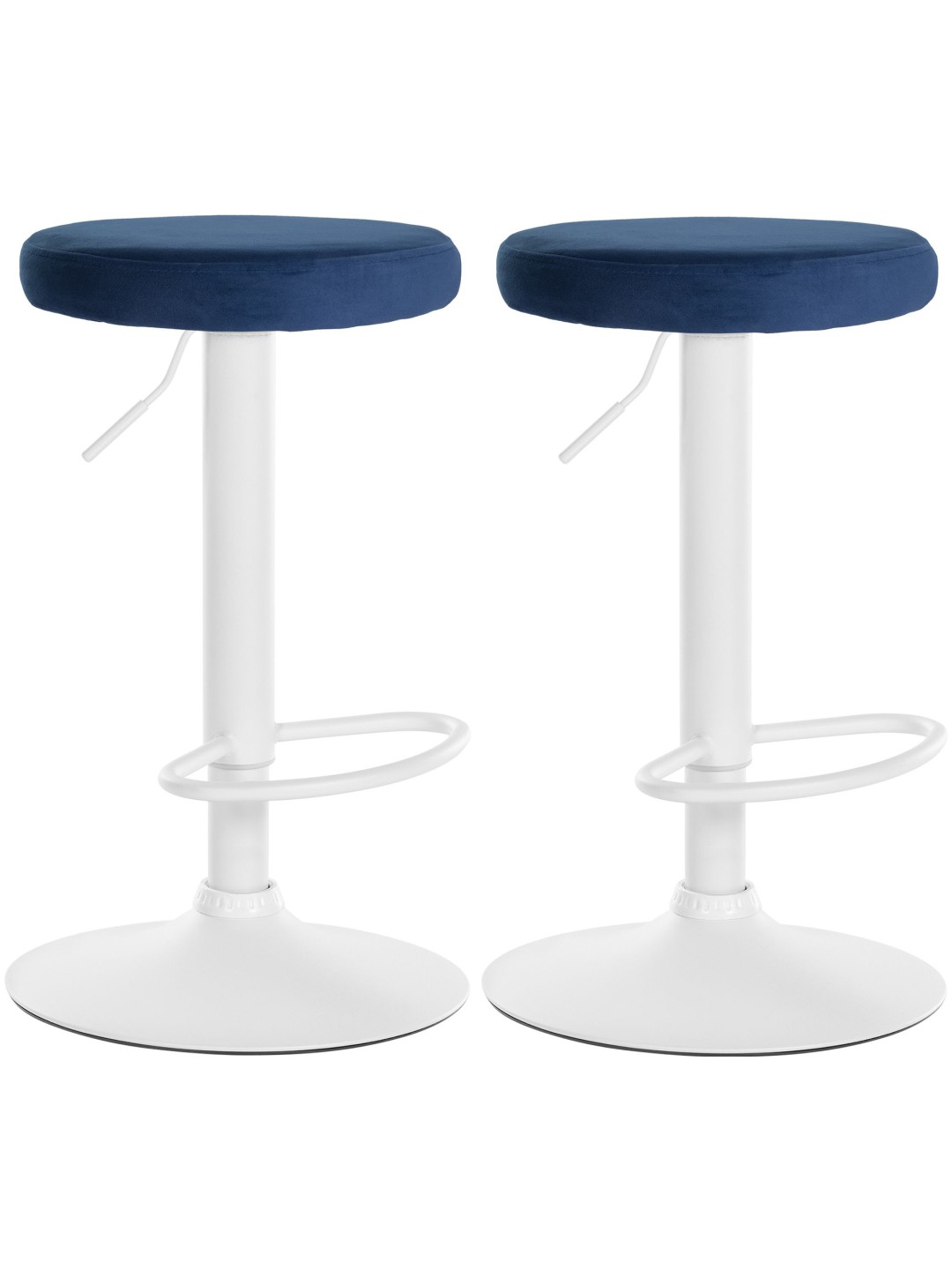 Lot de 2 tabourets de bar Velours Ponte, bleu