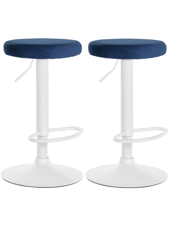 Lot de 2 tabourets de bar Velours Ponte, bleu
