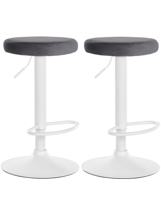 Lot de 2 tabourets de bar Velours Ponte, gris foncé