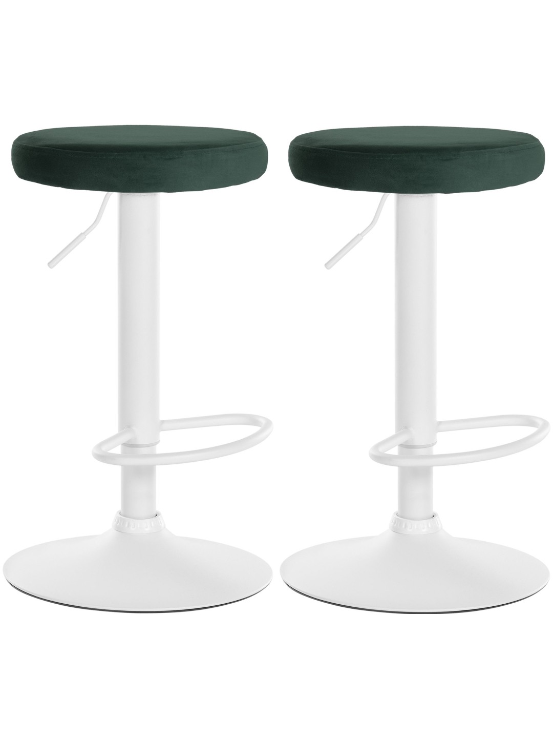 Lot de 2 tabourets de bar Velours Ponte, vert