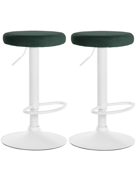 Lot de 2 tabourets de bar Velours Ponte, vert