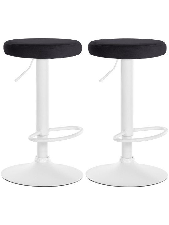 Lot de 2 tabourets de bar Velours Ponte, noir